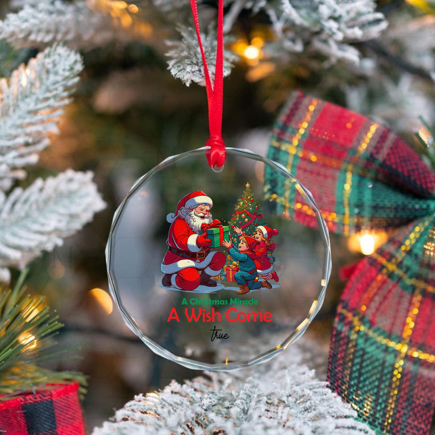 Santa's Christmas Gift Giving | Celebrate the Magic of the Season | Glass Ornament